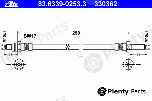  ATE part 83.6339-0253.3 (83633902533) Brake Hose