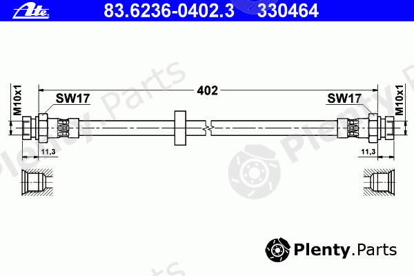  ATE part 83.6236-0402.3 (83623604023) Brake Hose