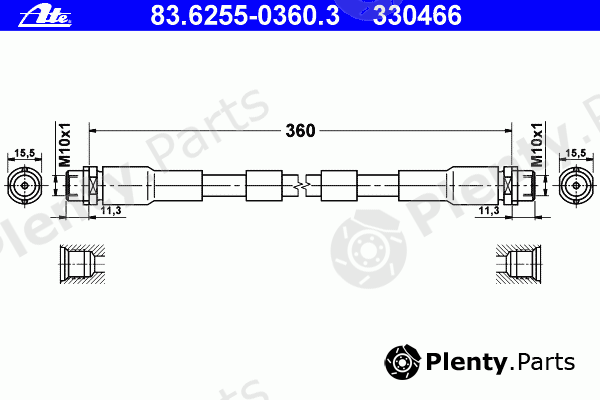  ATE part 83.6255-0360.3 (83625503603) Brake Hose