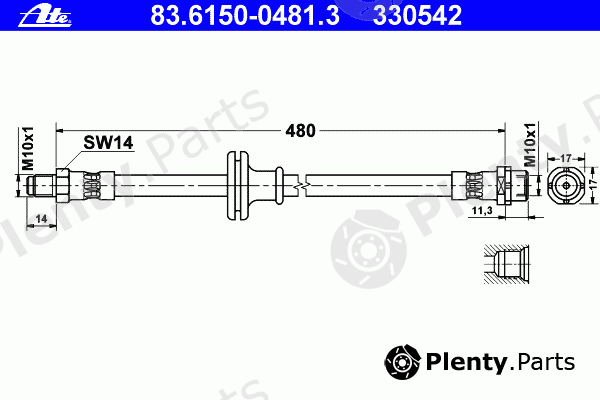  ATE part 83.6150-0481.3 (83615004813) Brake Hose