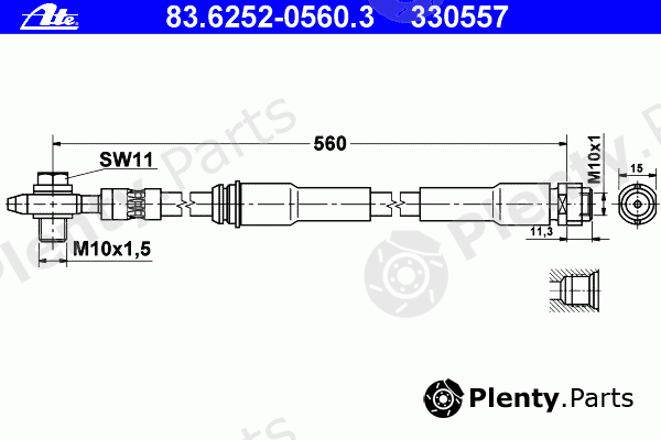  ATE part 83.6252-0560.3 (83625205603) Brake Hose
