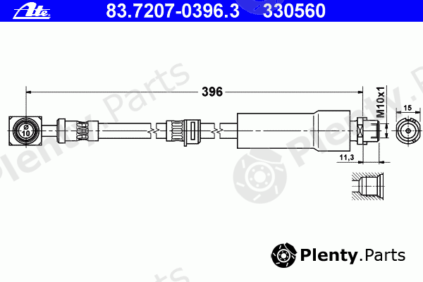  ATE part 83.7207-0396.3 (83720703963) Brake Hose