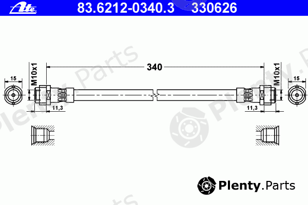 ATE part 83.6212-0340.3 (83621203403) Brake Hose