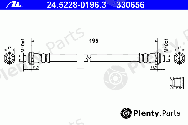  ATE part 24.5228-0196.3 (24522801963) Brake Hose