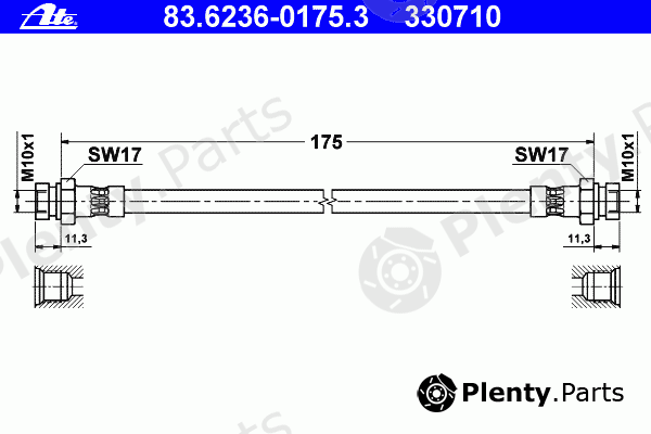  ATE part 83.6236-0175.3 (83623601753) Brake Hose