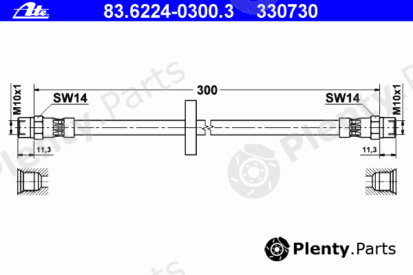  ATE part 83.6224-0300.3 (83622403003) Brake Hose