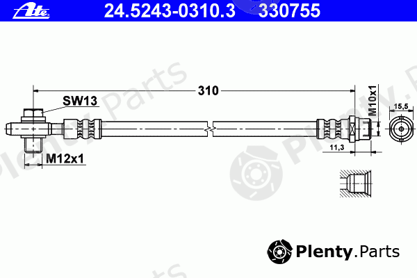  ATE part 24.5243-0310.3 (24524303103) Brake Hose