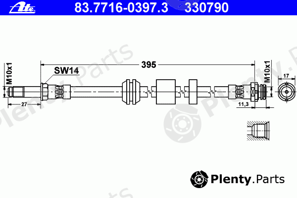  ATE part 83.7716-0397.3 (83771603973) Brake Hose