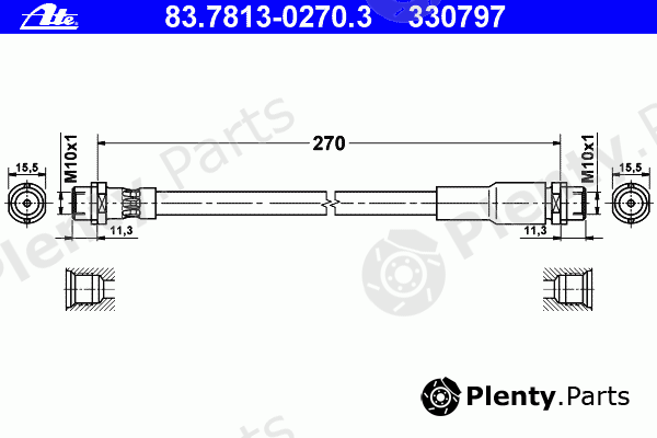  ATE part 83.7813-0270.3 (83781302703) Brake Hose