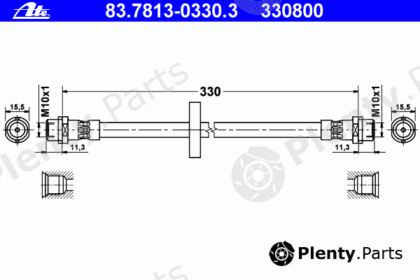  ATE part 83.7813-0330.3 (83781303303) Brake Hose