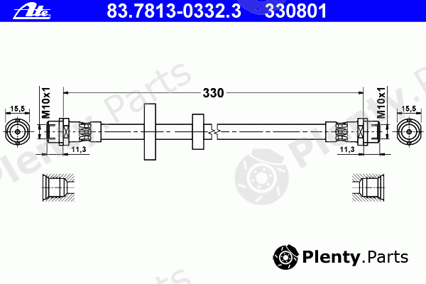  ATE part 83.7813-0332.3 (83781303323) Brake Hose