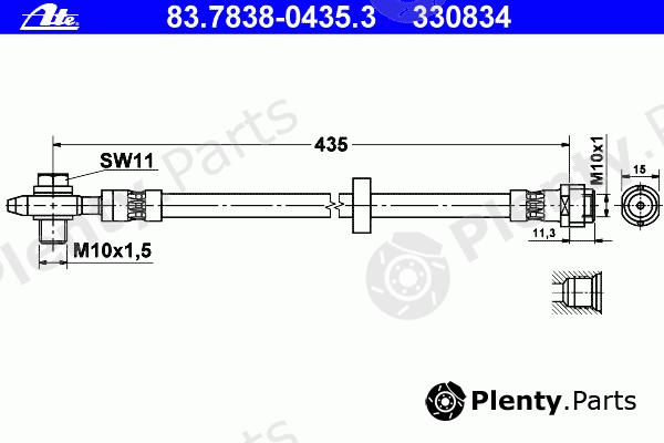  ATE part 83.7838-0435.3 (83783804353) Brake Hose