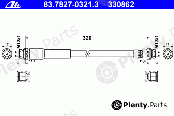  ATE part 83.7827-0321.3 (83782703213) Brake Hose