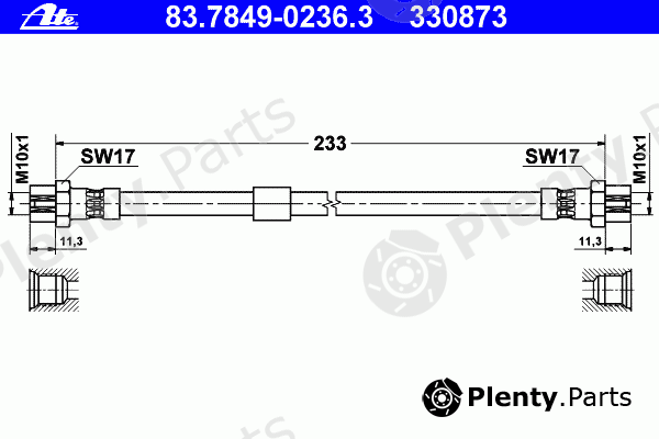  ATE part 83.7849-0236.3 (83784902363) Brake Hose