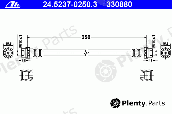 ATE part 24.5237-0250.3 (24523702503) Brake Hose
