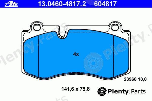  ATE part 13.0460-4817.2 (13046048172) Brake Pad Set, disc brake