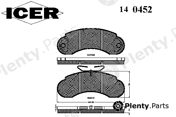  ICER part 140452 Brake Pad Set, disc brake