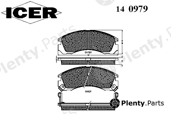  ICER part 140979 Brake Pad Set, disc brake