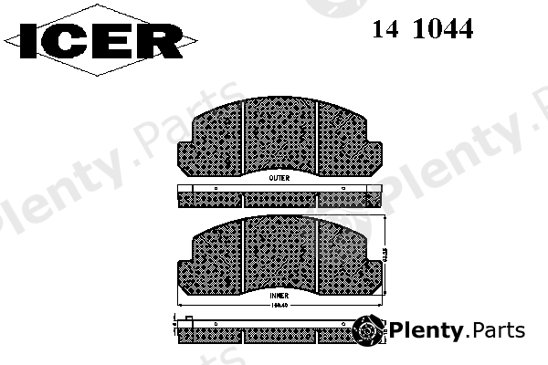  ICER part 141044 Brake Pad Set, disc brake