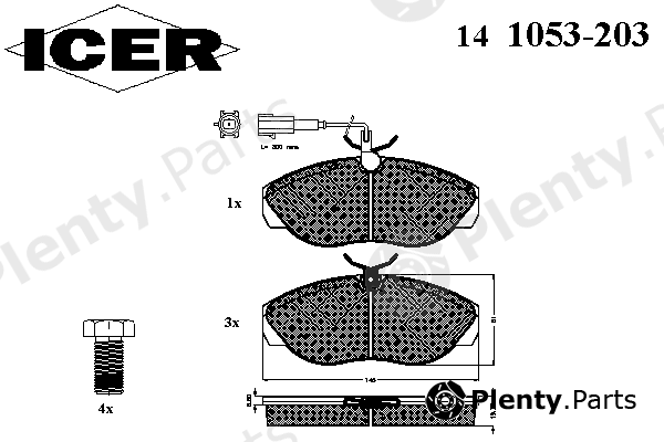  ICER part 141053-203 (141053203) Brake Pad Set, disc brake