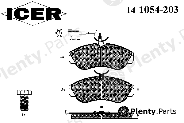  ICER part 141054-203 (141054203) Brake Pad Set, disc brake