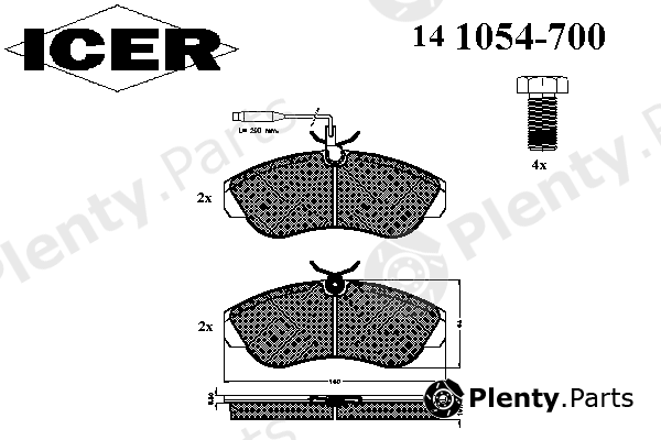  ICER part 141054-700 (141054700) Brake Pad Set, disc brake