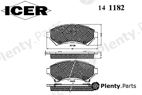  ICER part 141182 Brake Pad Set, disc brake