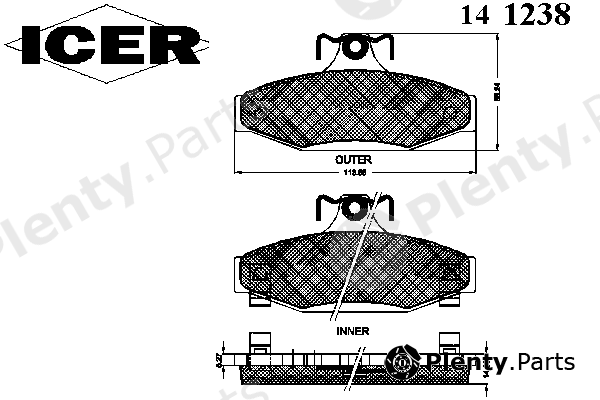  ICER part 141238 Brake Pad Set, disc brake