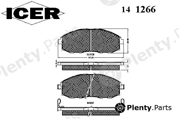 ICER part 141266 Brake Pad Set, disc brake