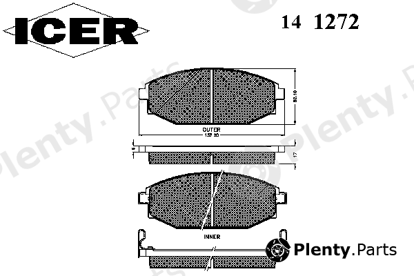  ICER part 141272 Brake Pad Set, disc brake