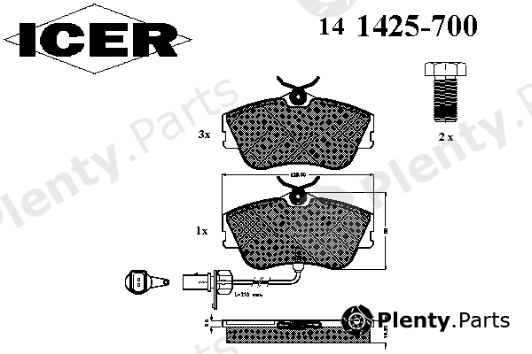  ICER part 141425-700 (141425700) Brake Pad Set, disc brake