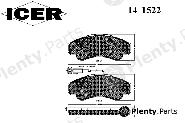  ICER part 141522 Brake Pad Set, disc brake