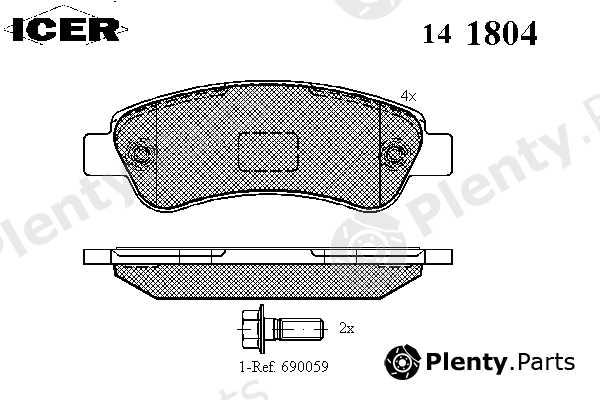  ICER part 141804 Brake Pad Set, disc brake