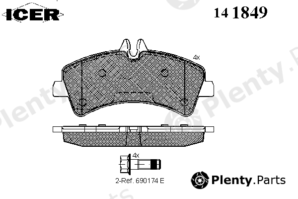  ICER part 141849 Brake Pad Set, disc brake