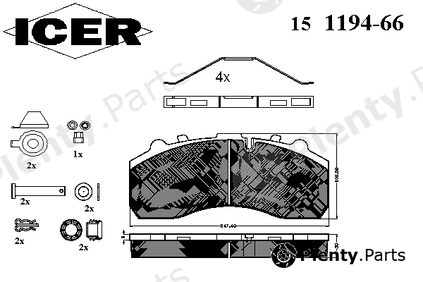 ICER part 151194-066 (151194066) Brake Pad Set, disc brake