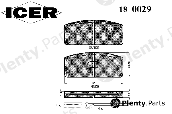  ICER part 180029 Brake Pad Set, disc brake