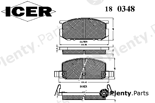  ICER part 180348 Brake Pad Set, disc brake