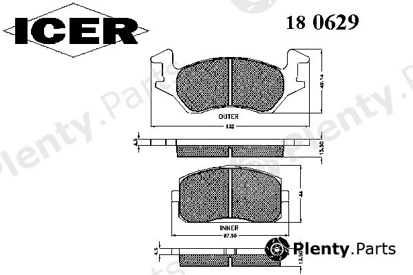  ICER part 180629 Brake Pad Set, disc brake
