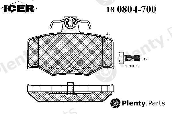  ICER part 180804-700 (180804700) Brake Pad Set, disc brake