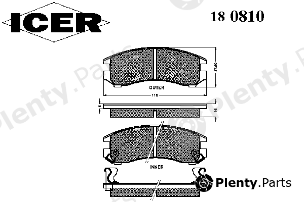  ICER part 180810 Brake Pad Set, disc brake