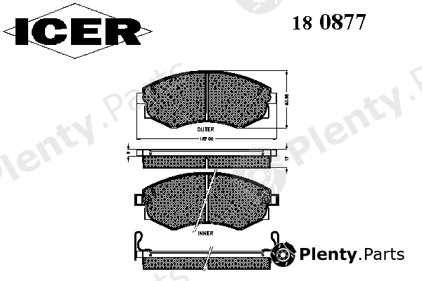  ICER part 180877 Brake Pad Set, disc brake