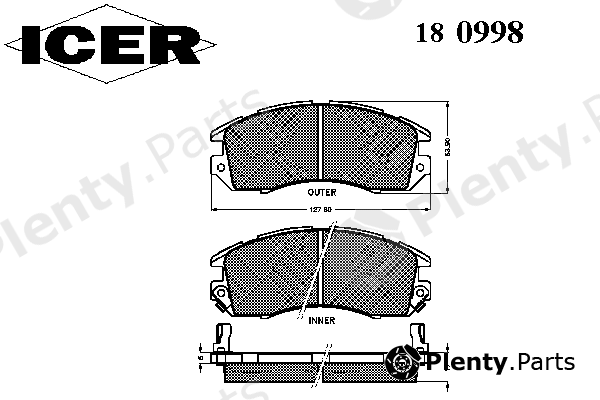  ICER part 180998 Brake Pad Set, disc brake