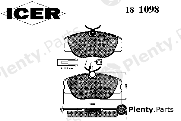  ICER part 181098 Brake Pad Set, disc brake