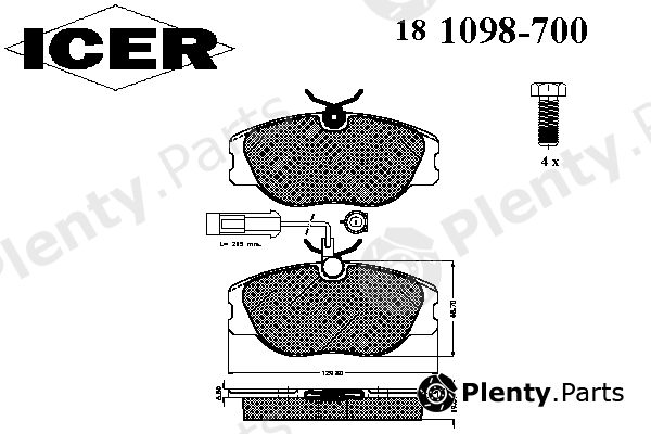  ICER part 181098-700 (181098700) Brake Pad Set, disc brake