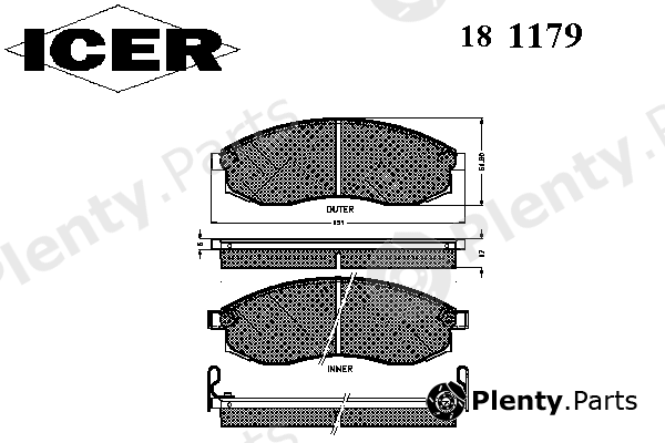  ICER part 181179 Brake Pad Set, disc brake