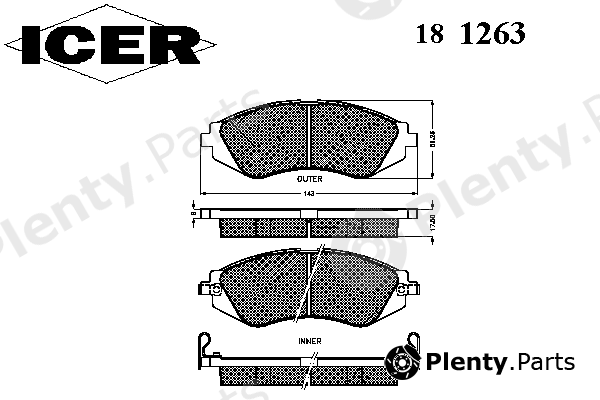  ICER part 181263 Brake Pad Set, disc brake