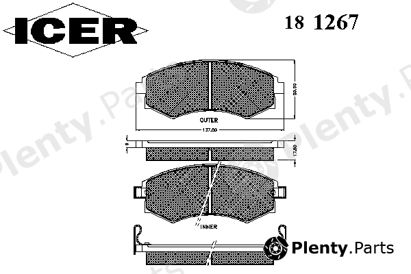 ICER part 181267 Brake Pad Set, disc brake