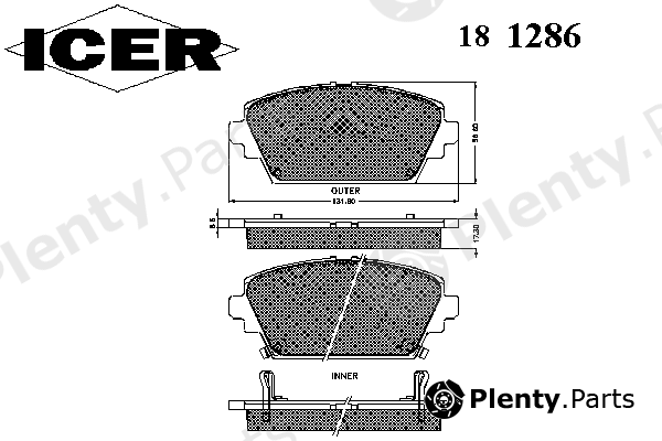 ICER part 181286 Brake Pad Set, disc brake