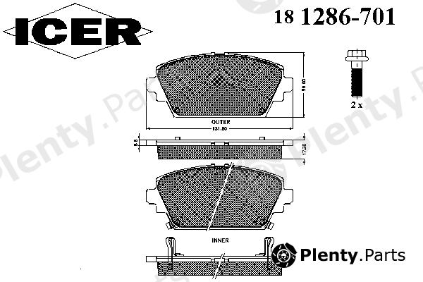  ICER part 181286-701 (181286701) Brake Pad Set, disc brake