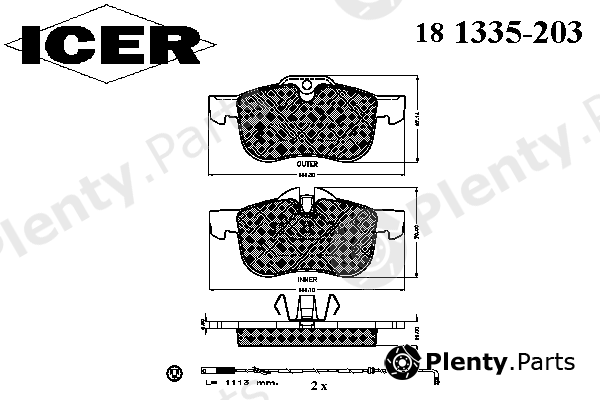  ICER part 181335-203 (181335203) Brake Pad Set, disc brake